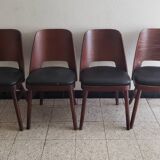 Set of 4 vintage faux wood chairs in the style of Hoswald Haerdtl