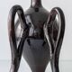 Modern Sculptural Table Lamp in Ceramic and Wood, Organic Style: "Cántaro Cloud" with Wings