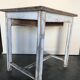 Table vintage wood in raw wood and white industrial chalk