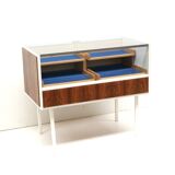 Vintage glass counter / desk with drawers made in the 1970s
