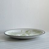Assiette verte oiseaux.