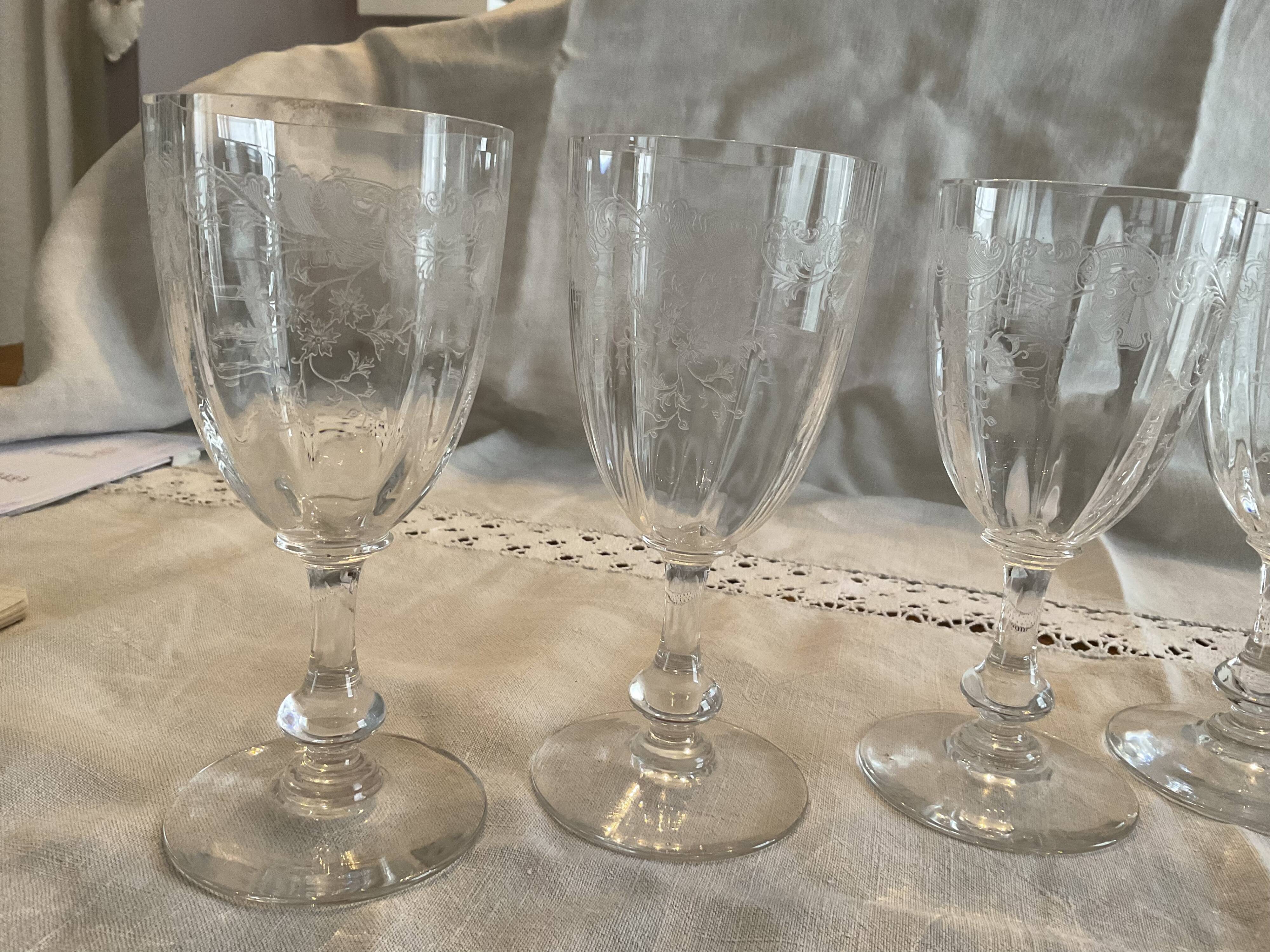 5 water glasses, Crystal Saint Louis, model Massenet with Venetian dimensions