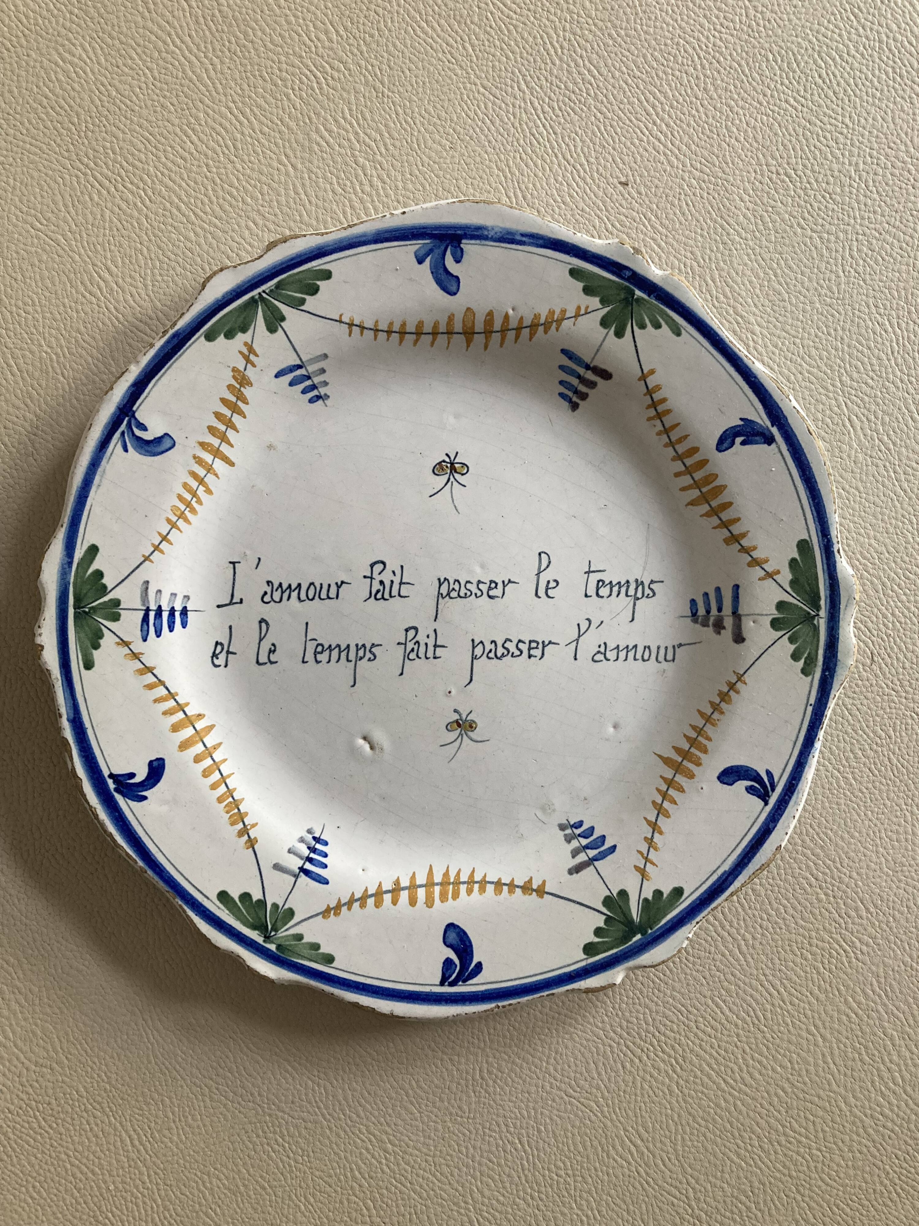 Antique earthenware plate