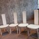 Set of 4 Cattelan Italia white leather chairs from the 1980s, vintage Italian design