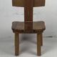 Brutalist oak low chair or children's chair, Dutch 1970s
