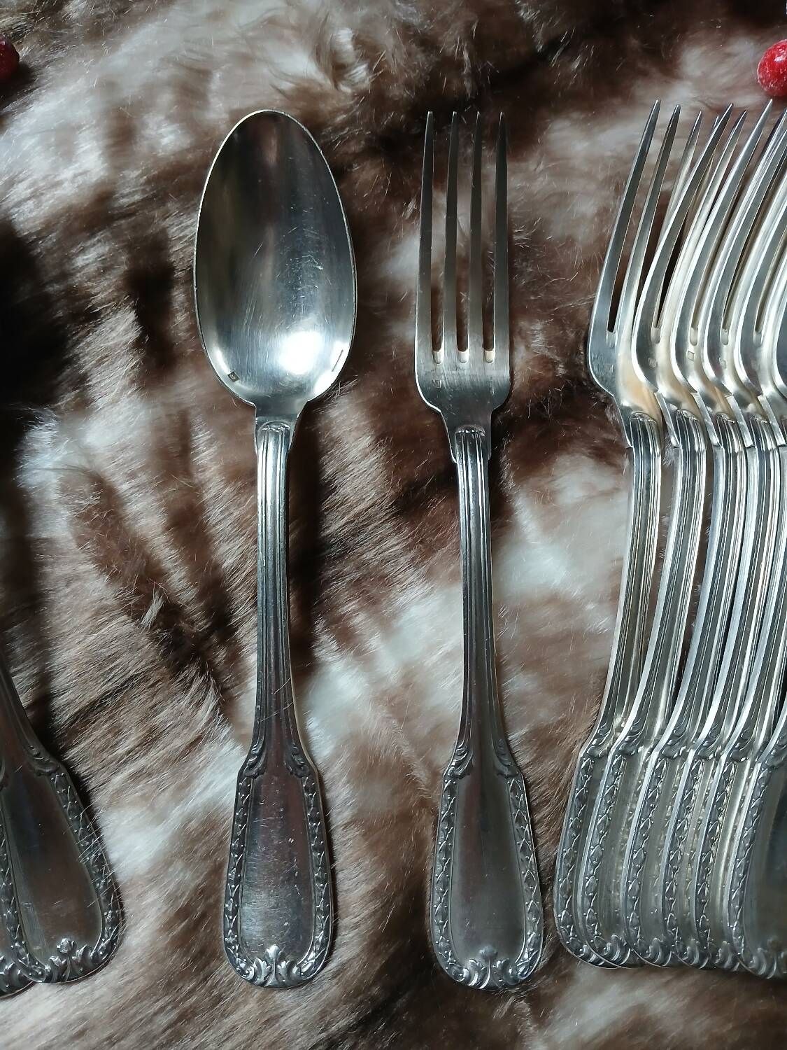 14 antique silver-plated cutlery sets
