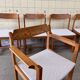 Set of six brutalist dining chairs in pine