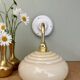 Vintage angled wall lamp with pale yellow opaline shade