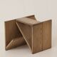 Table d'appoint en Orme massif Alain Ladroit pour Maison Regain Circa 1980