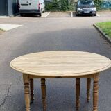 Large Louis Philippe extendable round dining table renovated 230cm