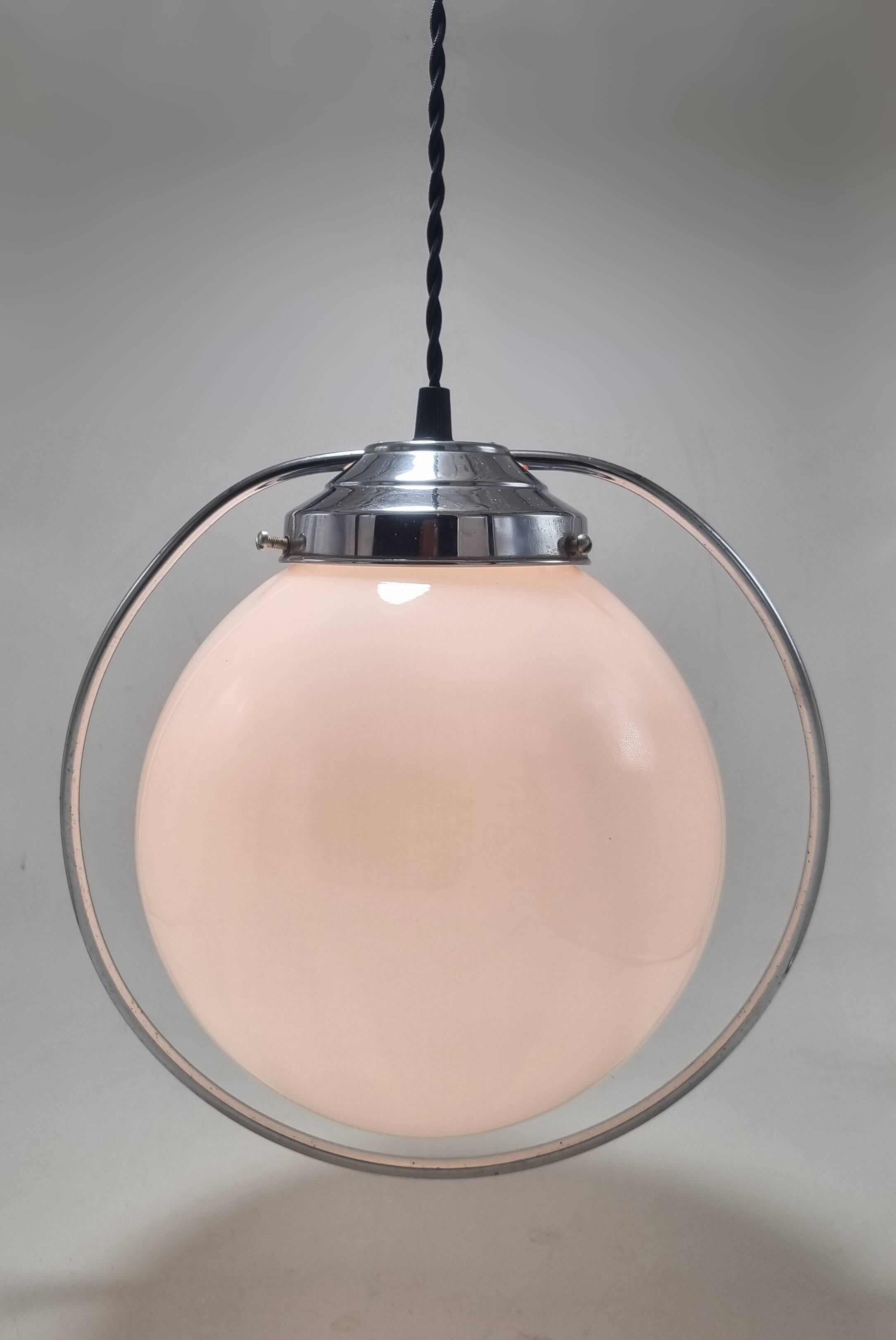 Opaline globe pendant
