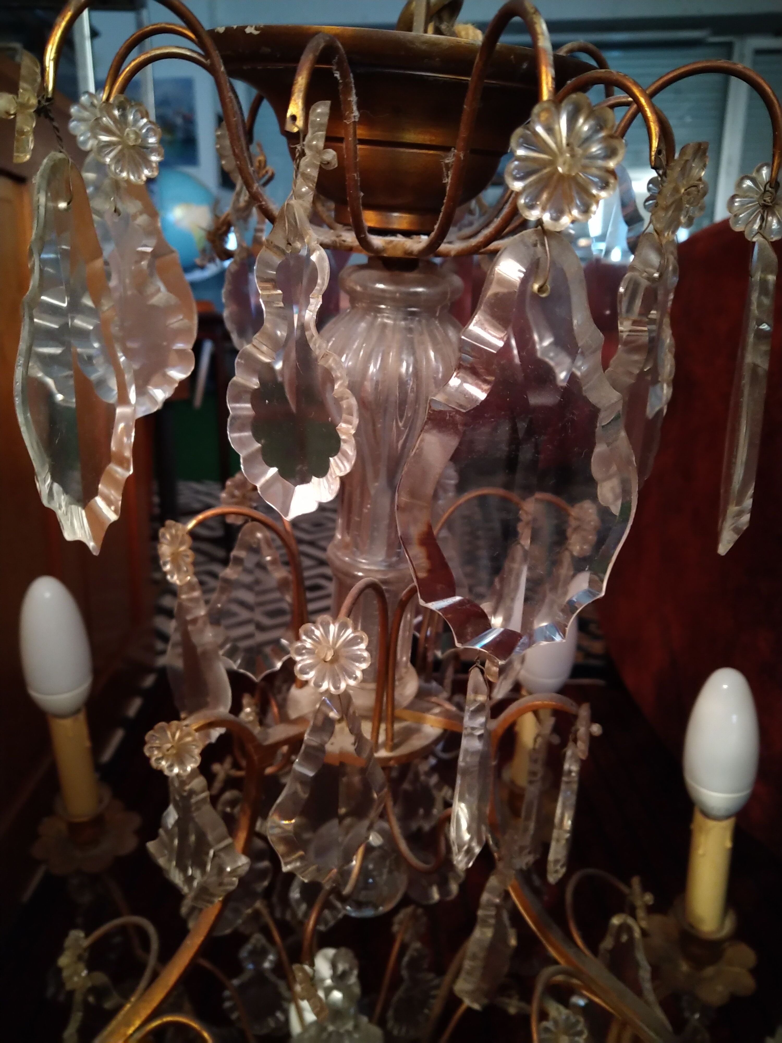 Bronze chandelier crystal stamps