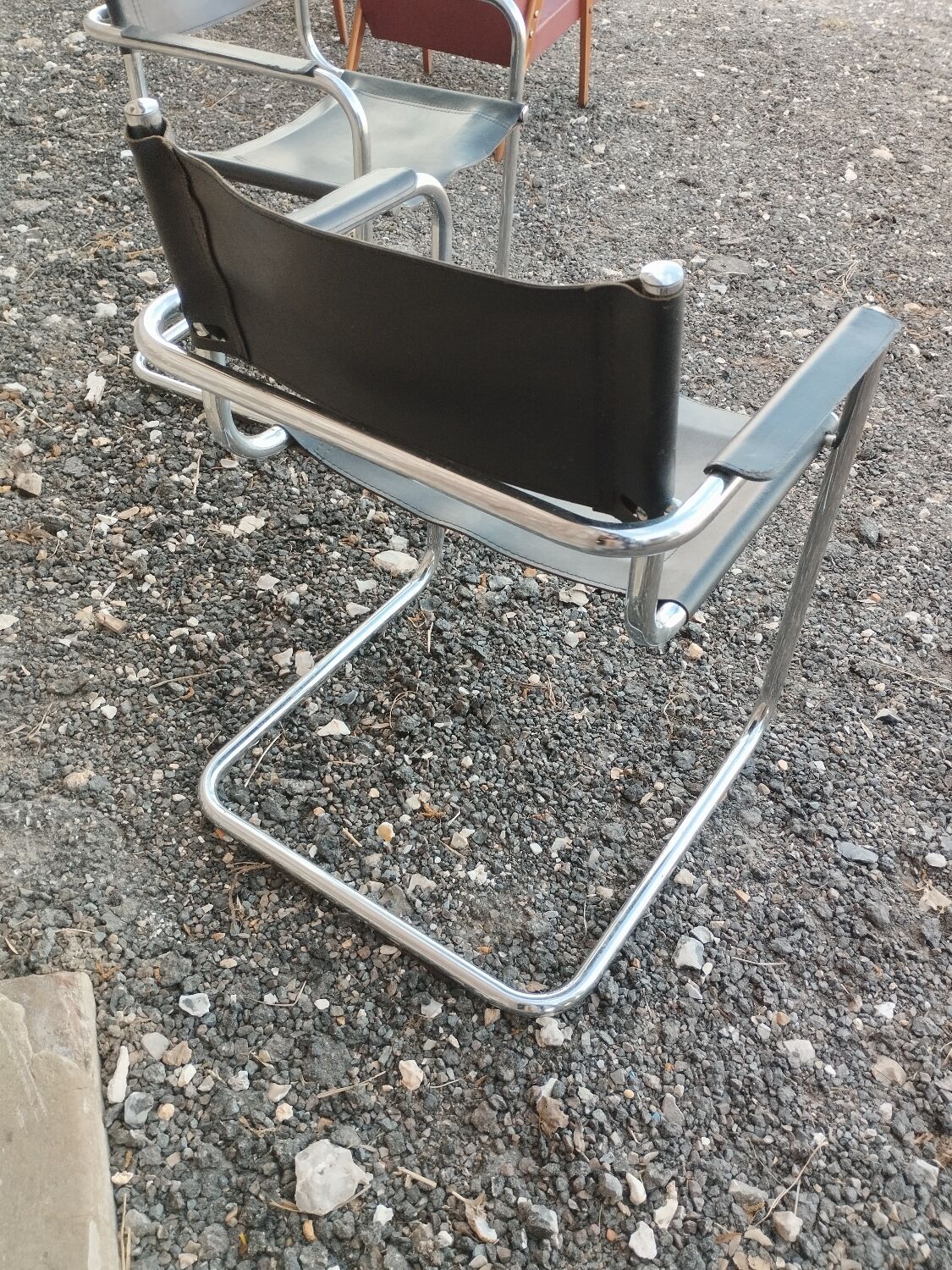 Beautiful pair of vintage chairs in the Marcel Breuer style.