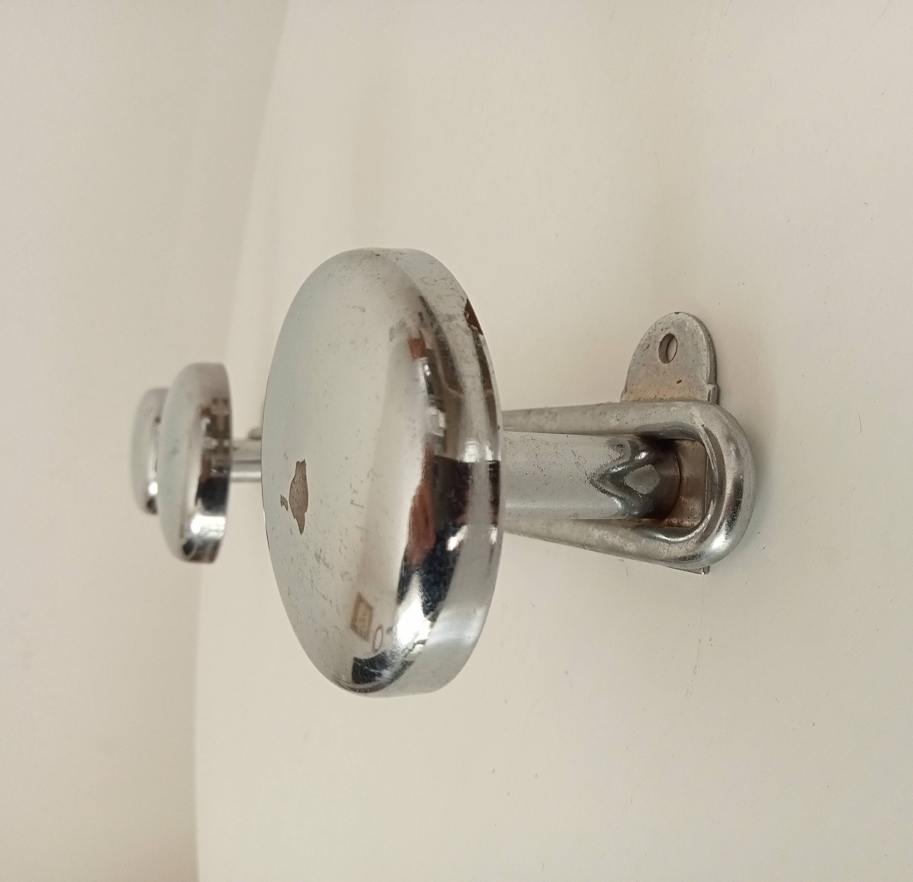 Vintage chrome wall coat rack from the 70s