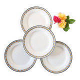 Set of 4 dinner plates, Digoin Sarreguemines, Valence model
