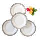 Ensemble de 4 assiettes plates, Digoin Sarreguemines, modèle Valence