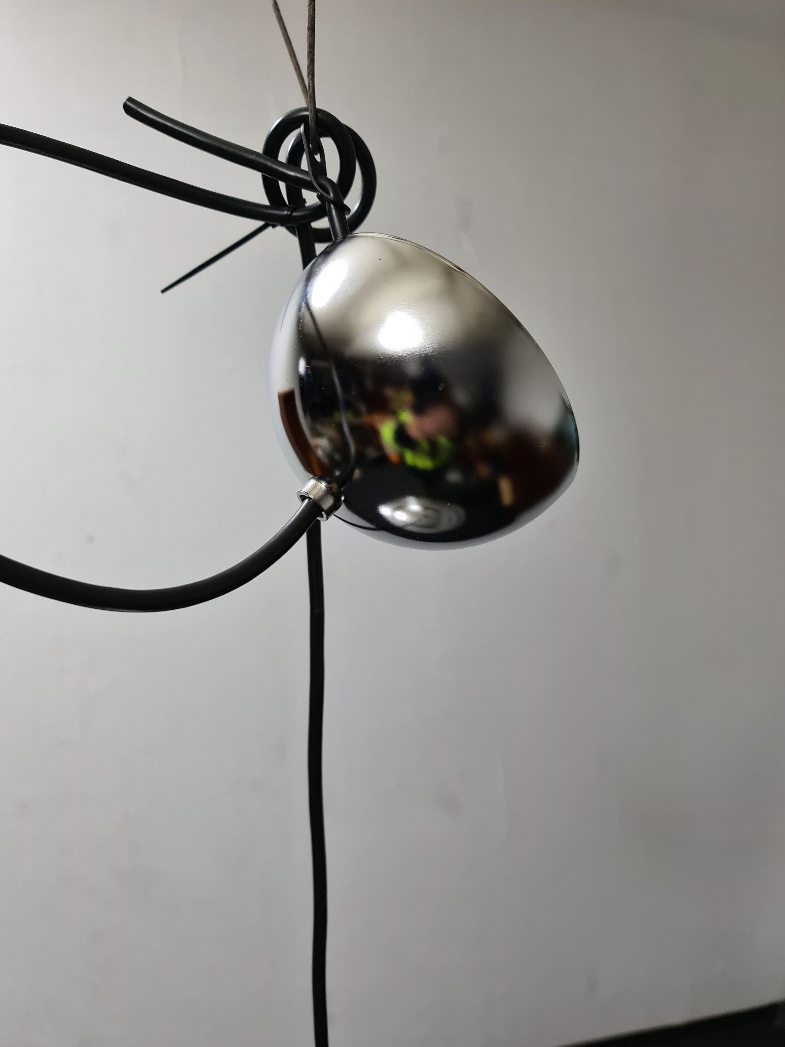 Suspension vintage Staff Saturno chrome par Kazuo Motozawa