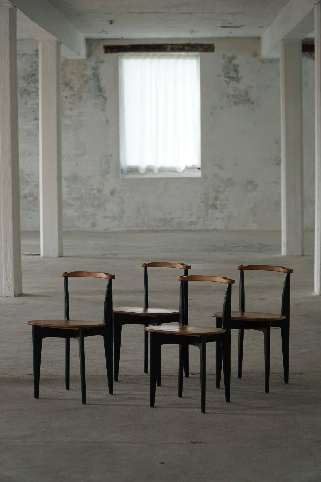 Set of 4 'Thema' chairs in pine by Yngve Ekström, Swedese, Modern Swedish, 1954