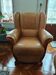 Cherry and leather armchair