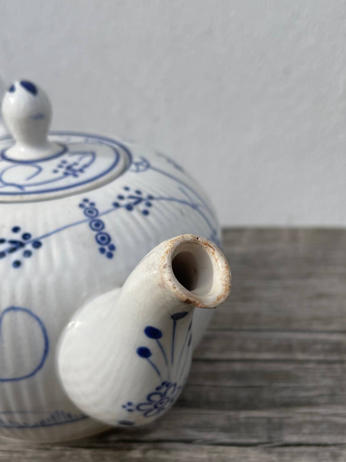 Antique Digoin Sarreguemines blue and white tea set