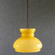 Old yellow glass suspension, mounted with new cable and new socket - circa 1950