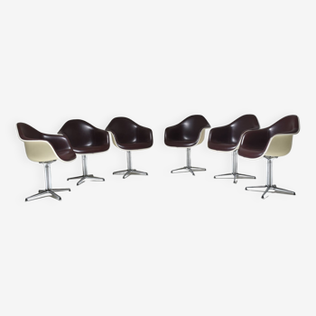 Series of 6 Eames Lafonda armchairs