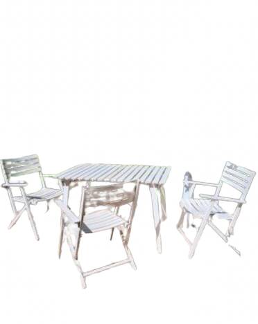 Vintage white wooden garden furniture