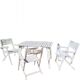 Salon de jardin bois blanc vintage