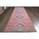 1970s Turkish Oushak Handmade Wool Cotton Pink Area Rug 84x304