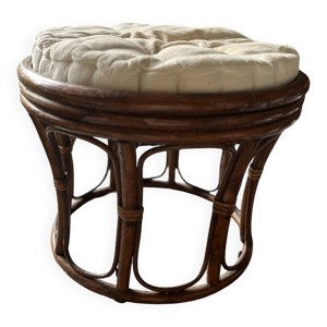 Pouf tabouret rotin année