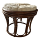 Pouf rattan stool from the 70s.