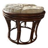 Pouf rattan stool from the 70s.