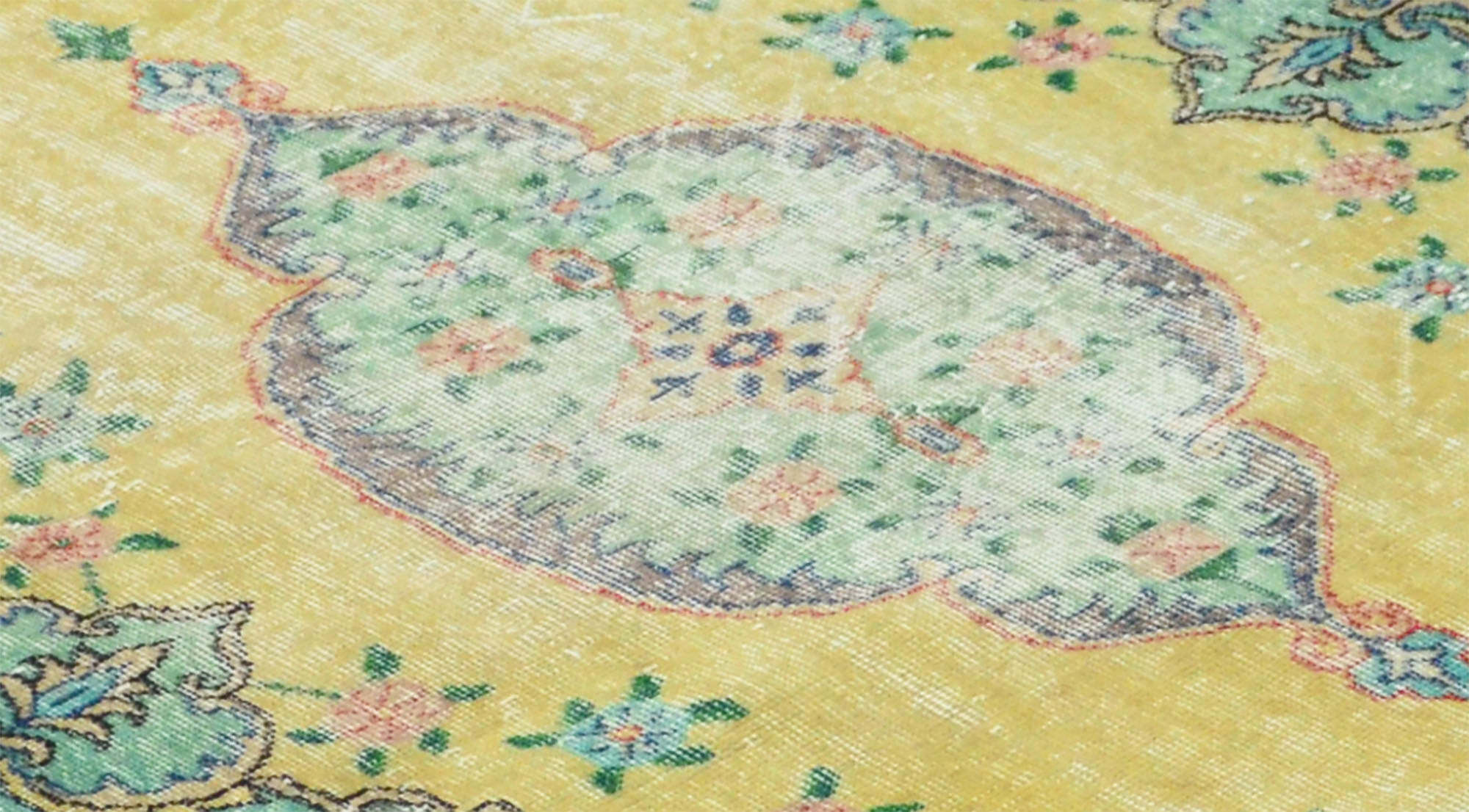 Anatolian handmade vintage rug 212 cm x 112 cm