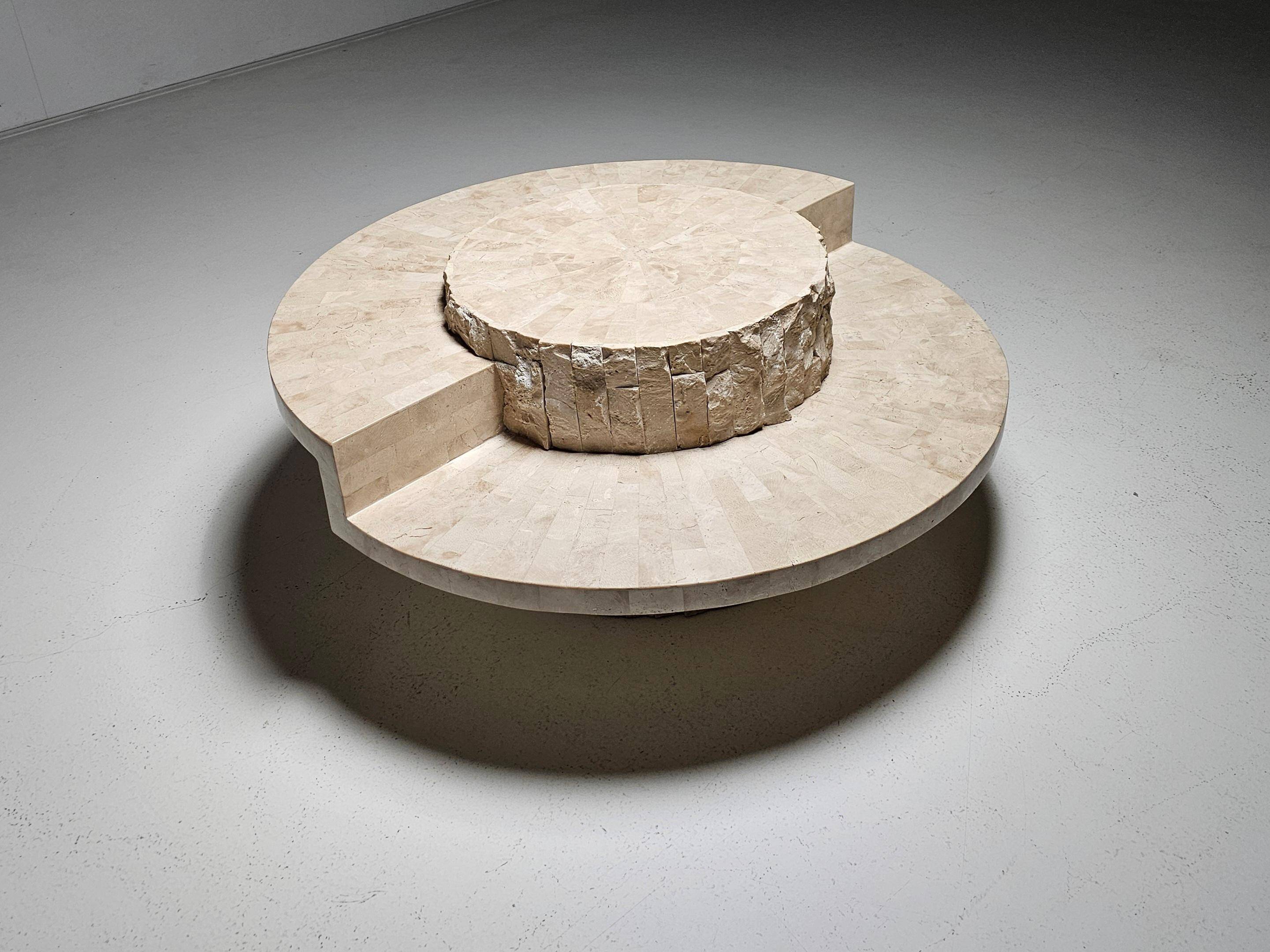 Mactan stone coffee table by Magnussen Ponte, 1980s