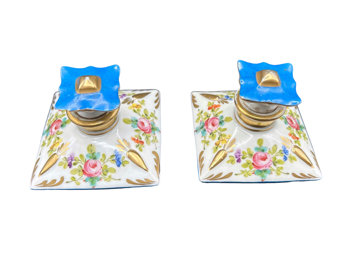 Pair of perfume vial in sèvres porcelain