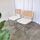 Set of 2 Vintage Cesca Chairs: Marcel Breuer Chrome & Cane, 1970s Mid-Centu