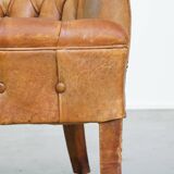 Sheepskin Chesterfield armchair with elegant design and lots of character