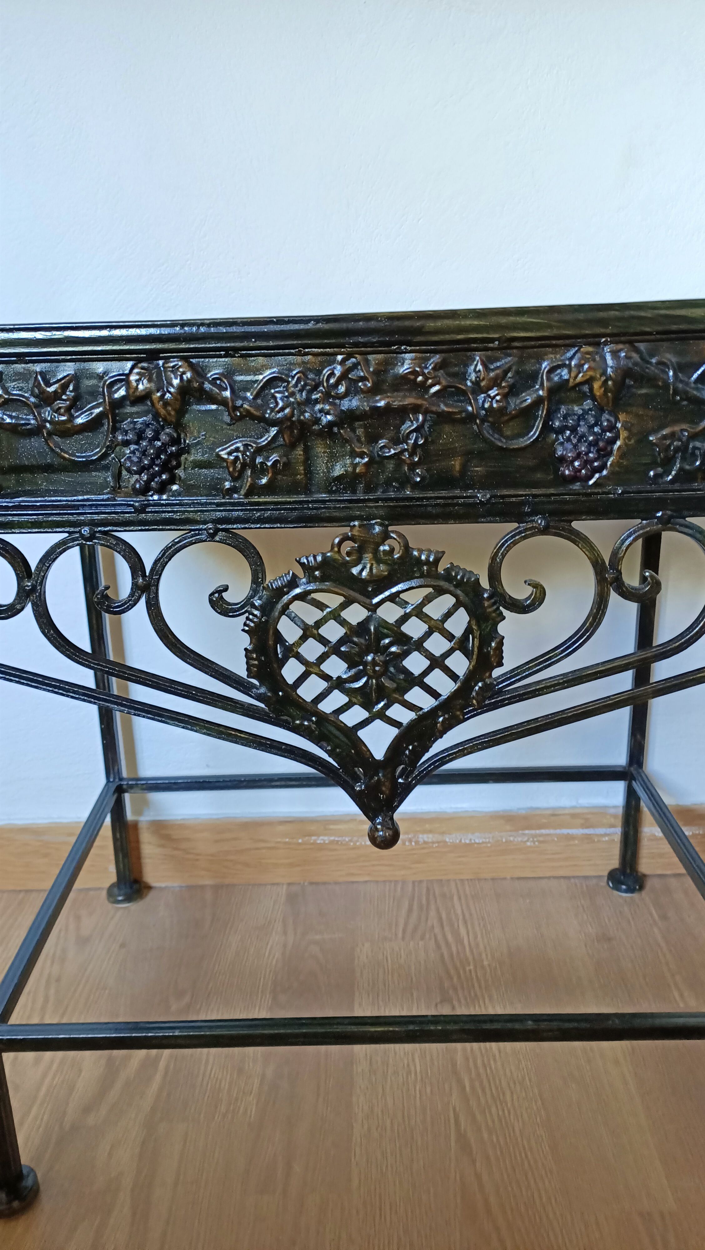 Metal and rattan bedside