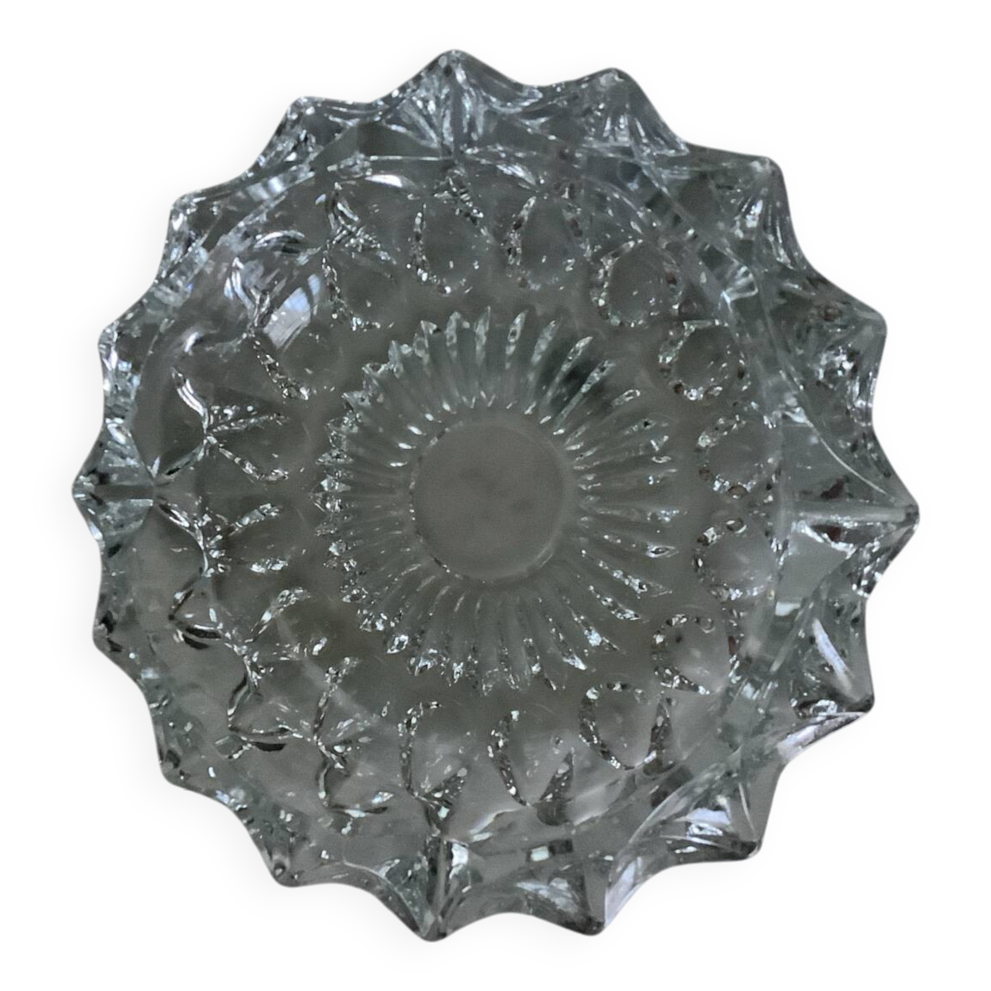Old large ashtray from the 60s-70s – “Diamond Point” chiseled glassware💎