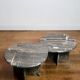 Vintage organically shaped marble side tables, Germany 1970