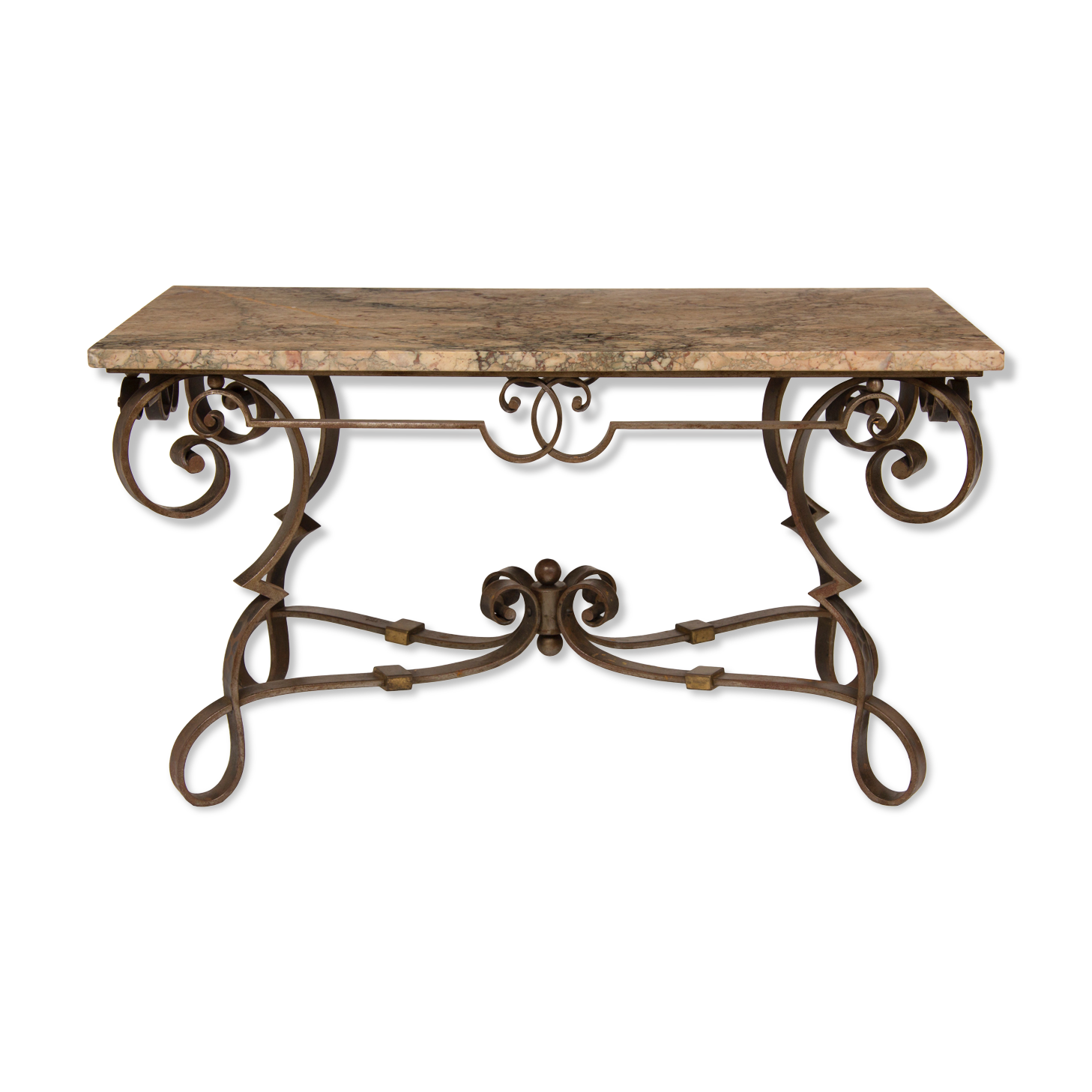 Art Deco marble top table by Piquet Lyon