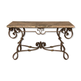 Art Deco marble top table by Piquet Lyon