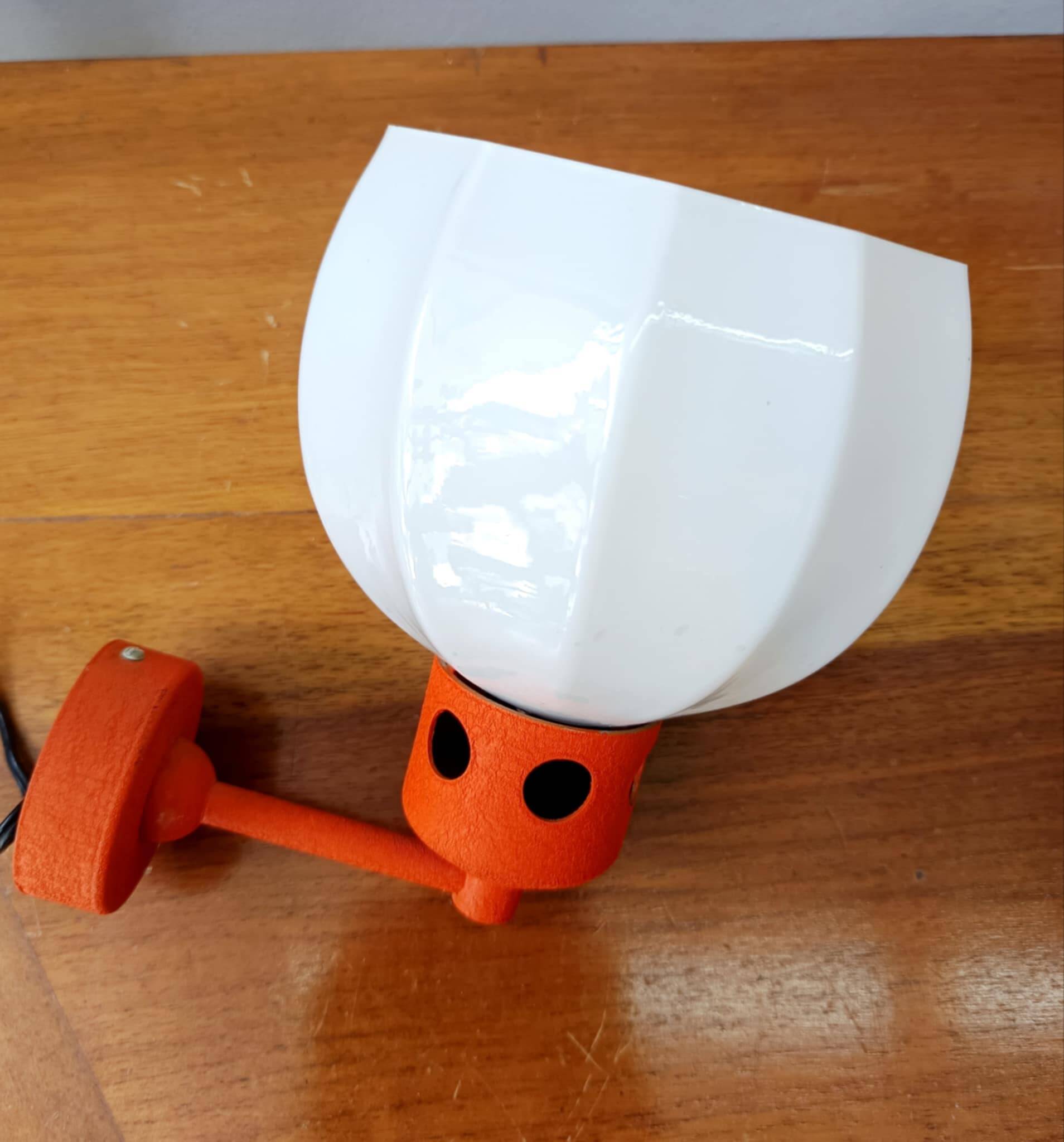 Space Age orange wall lamp 1970