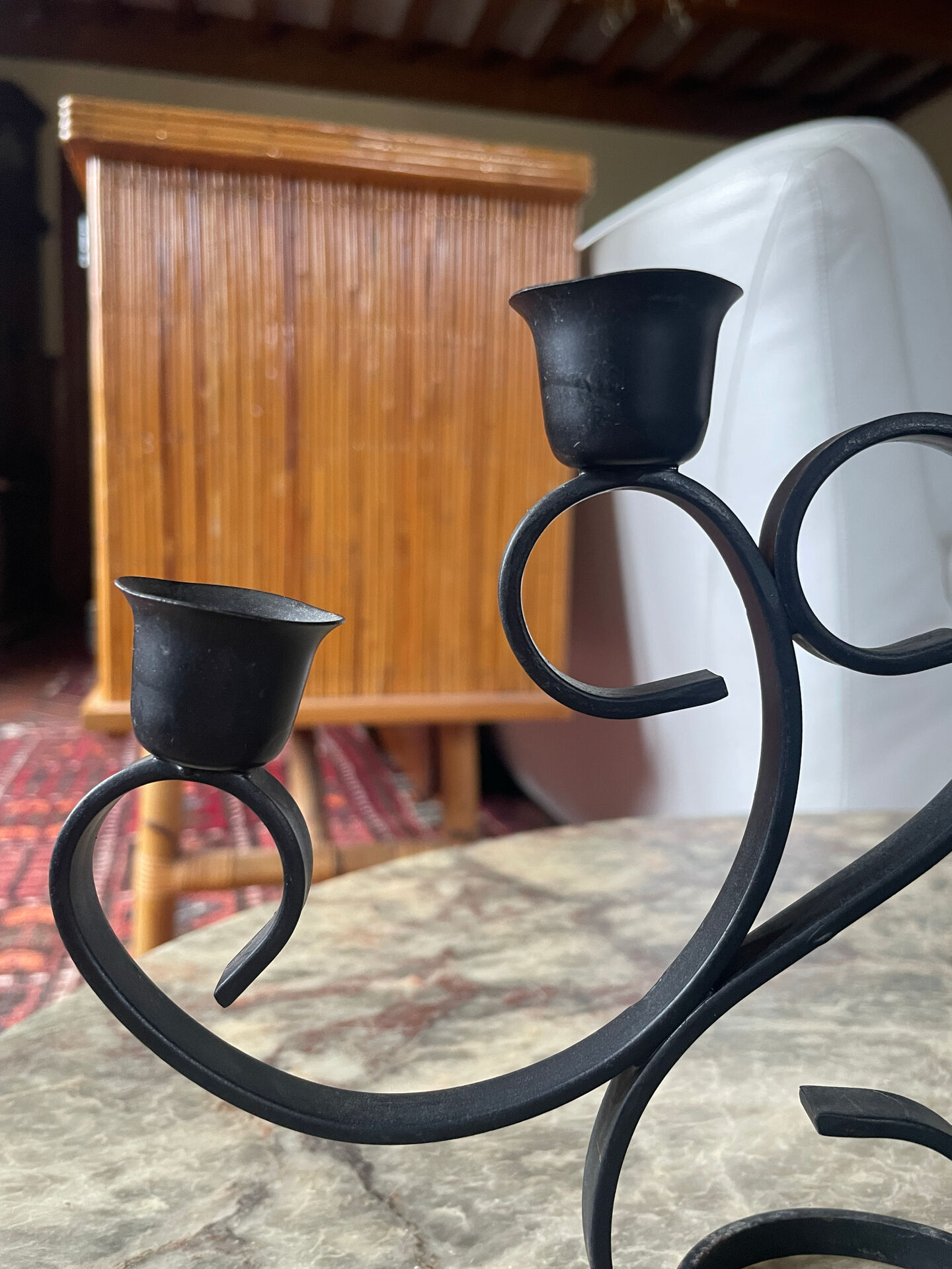 Vintage wrought iron candlestick