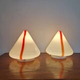 Pretty pair of "Mico" Lamps/Sconces in Murano glass by Renato Toso for Leucos 80's