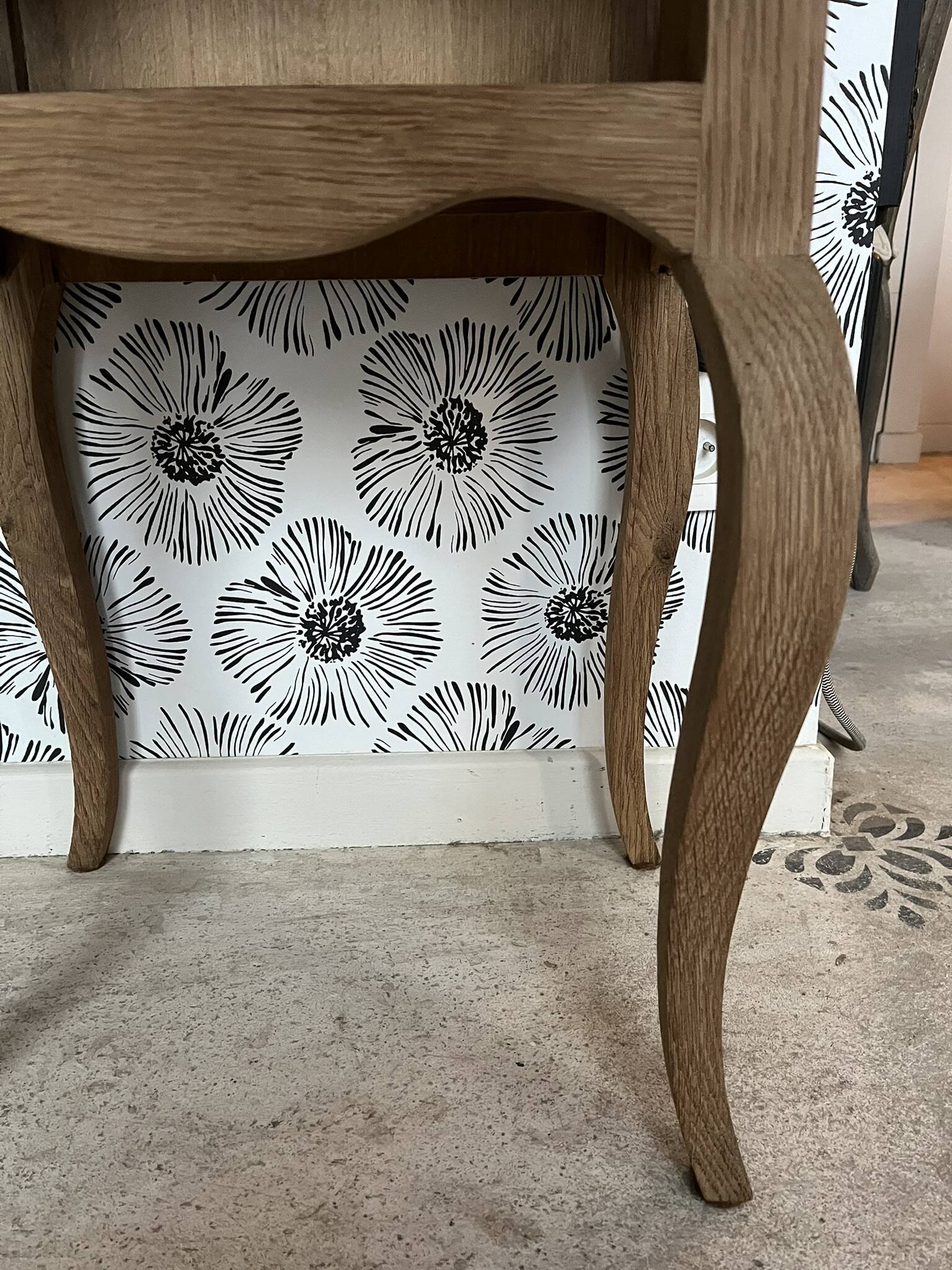 Pair of vintage wooden bedside tables Zoé and Noé with drawers.