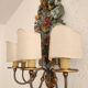 XL Large 2 Light polychrome vintage Ciani Firenze wall lamp, Italy 1970s