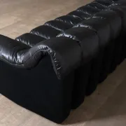 De Sede DS 600 “Non-Stop” sectional black leather sofa by Heinz Ulrich, Ueli Berger and Eleanora Peduzzi-Riva, 1970s