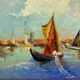Tableau ancien, Marine à Saint-Tropez, signé, années 50/60