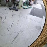 Miroir medaillon dore du xix ème siecle